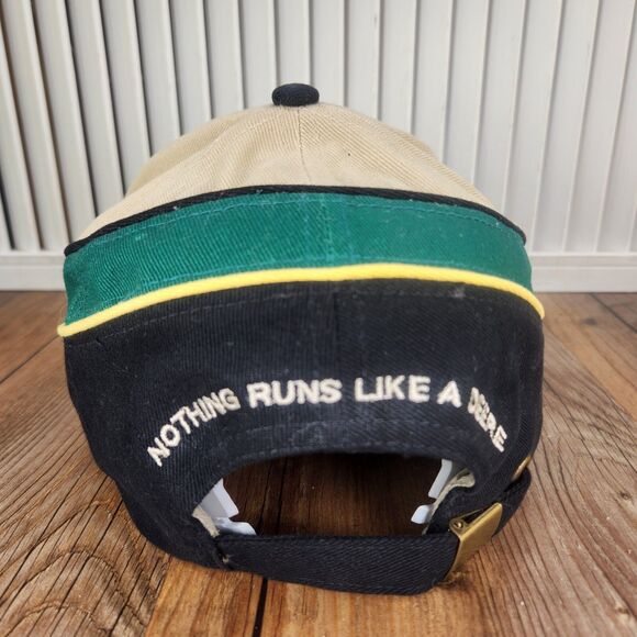 John Deere "Nothing Runs Like A Deere" Strapback Hat Cap Canvas Farmer Tractor - Picture 5 of 11